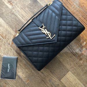 BLACK YSL medium envelope bag